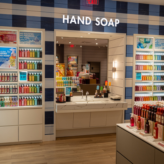 Photo of hand soap area in a Bath & Body Works