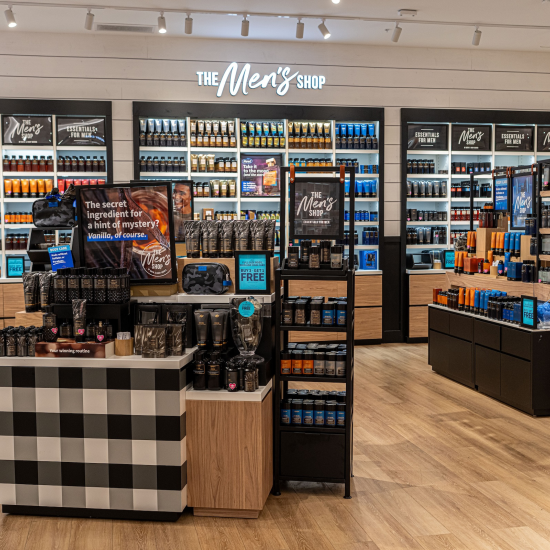 Photo of Men's Shop area in a Bath & Body Works store
