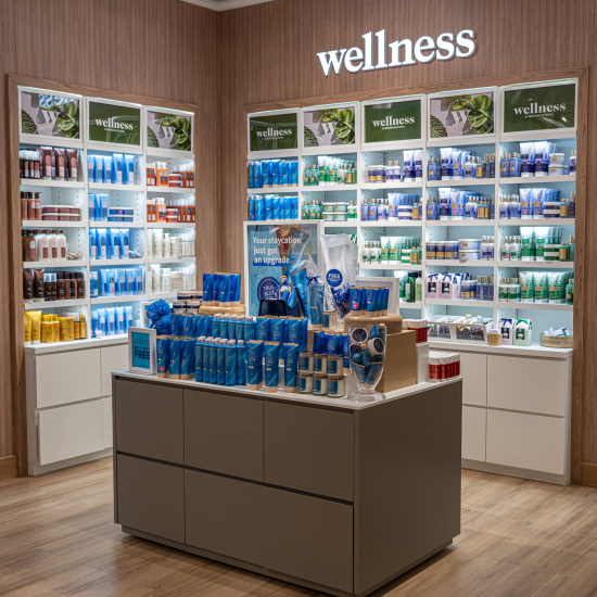 Photo of wellness product area in a Bath & Body Works store